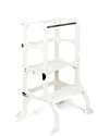 Ette Tete Torre Montessoriana Convertibile Step'n'Sit - Legno - Bianco con Cinghie Argento - Supporto Extra Torri Montessoriane_