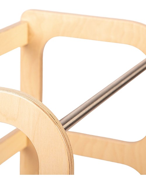Ette Tete Torre Montessoriana Convertibile Step'n'Sit, Legno Naturale con Cinghie Argento Torri Montessoriane_