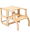Ette Tete Torre Montessoriana Convertibile Step'n'Sit, Legno Naturale con Cinghie Argento Torri Montessoriane_