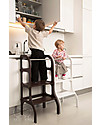 Ette Tete Torre Montessoriana Convertibile Step'n'Sit, Marrone con Cinghie Ottone Torri Montessoriane_