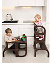 Ette Tete Torre Montessoriana Convertibile Step'n'Sit, Marrone con Cinghie Ottone Torri Montessoriane_