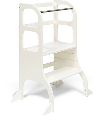 Ette Tete Torre Montessoriana Helper Step Up Regolabile - Bianco - Betulla FSC - con Supporto Extra Torri Montessoriane_