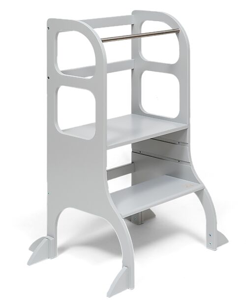 Ette Tete Torre Montessoriana Helper Step Up Regolabile - Grigio - Betulla FSC - con Supporto Extra Torri Montessoriane_