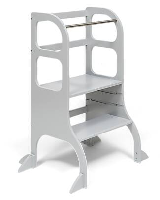 Ette Tete Torre Montessoriana Helper Step Up Regolabile - Grigio - Betulla FSC - con Supporto Extra Torri Montessoriane_