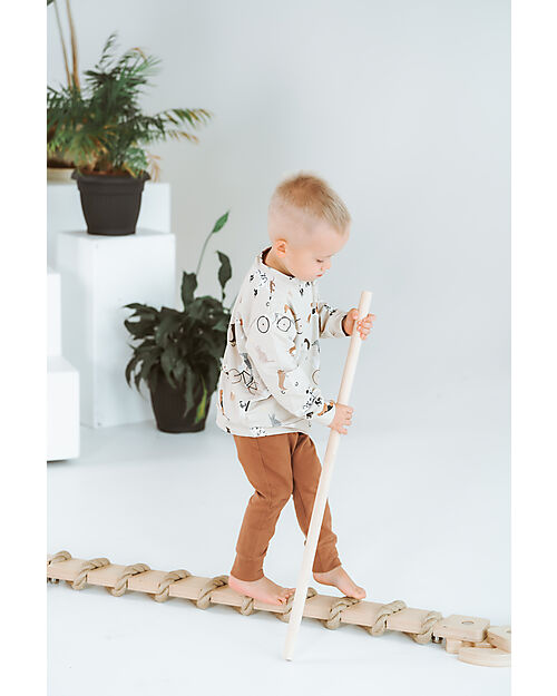 Ette Tete Trave di Equilibrio TipiToo MIDI in Legno - Naturale - Corda di Iuta - Perfetto per i Bambini che Iniziano a Stare in Pied Giochi Montessoriani