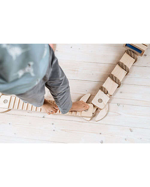 Ette Tete Trave di Equilibrio TipiToo SOLO in Legno - Naturale - con Linee - Perfetto per i Bambini che Iniziano a Stare in Piedi Giochi Montessoriani