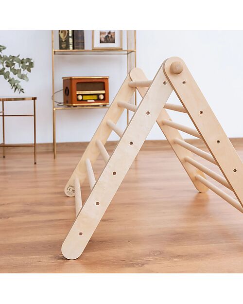 Ette Tete Triangolo Sipitri in Legno - Natural - Perfetto per i Bambini che Iniziano a Stare in Piedi Giochi Montessoriani