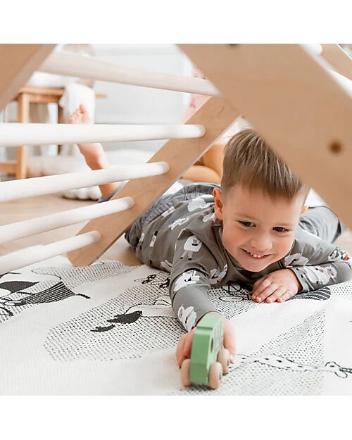 Ette Tete Triangolo Sipitri in Legno - Natural - Perfetto per i Bambini che Iniziano a Stare in Piedi Giochi Montessoriani