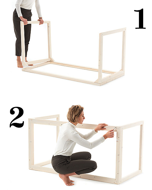 Ettomio Lettino Montessoriano Casetta Aande - 120x60 cm - 100% Made in Italy Letti Montessoriani