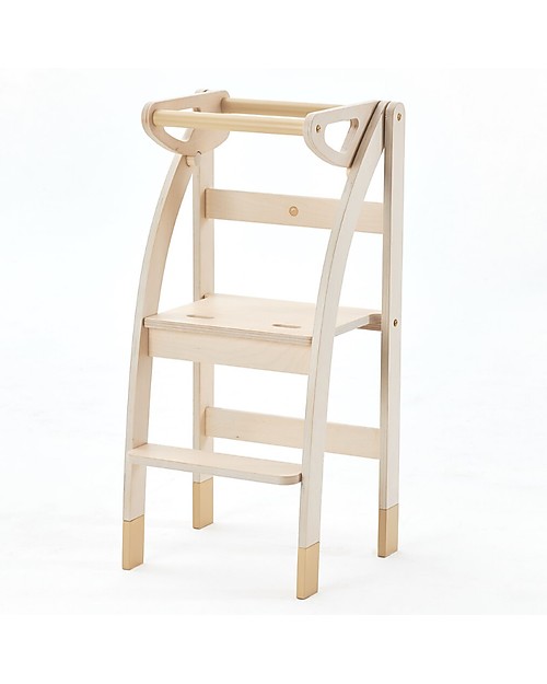 Ettomio Torre  Montessoriana Regolabile e Pieghevole "La Taue 2", Beige - Si chiude con una mano e cresce col tuo bambino! Torri Montessoriane_