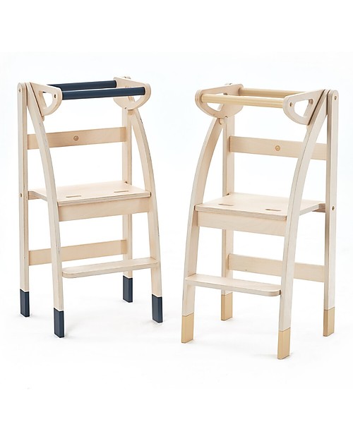 Ettomio Torre  Montessoriana Regolabile e Pieghevole "La Taue 2", Beige - Si chiude con una mano e cresce col tuo bambino! Torri Montessoriane_