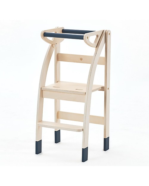 Ettomio Torre  Montessoriana Regolabile e Pieghevole "La Taue 2", Blu - Si chiude con una mano e cresce col tuo bambino! Torri Montessoriane_