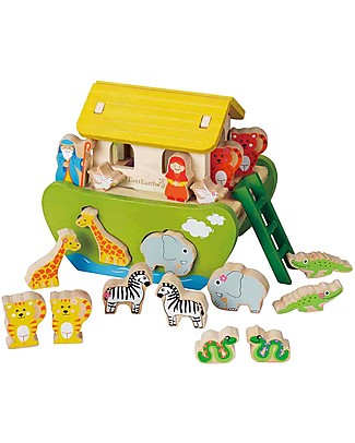 EverEarth Arca di Noè con Sagome di Animali - Coordinazione Occhio-Mano - Legno Certificato FSC! Giochi Per Inventare Storie