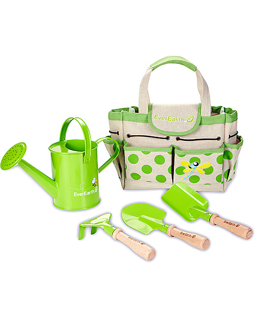 EverEarth Borsa da Giardinaggio con Strumenti -100% Cotone Bio & Faggio Certificato FSC Giochi da Giardinaggio