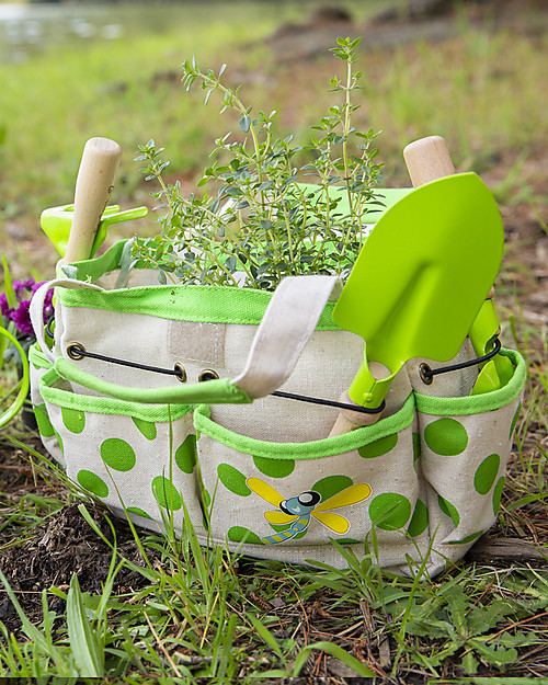 EverEarth Borsa da Giardinaggio con Strumenti -100% Cotone Bio & Faggio Certificato FSC Giochi da Giardinaggio