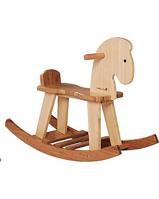 EverEarth Cavallo a Dondolo in Legno di Bamboo Cavalcabili