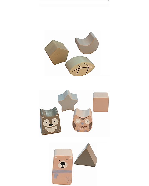 EverEarth Gioco Didattico Albero delle Forme - Pastello - Legno certificato FSC Incastri in Legno