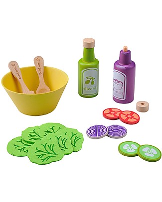 EverEarth Gioco in Legno Set Insalata - Legno certificato FSC! Cucine Giocattolo e Cibo Finto