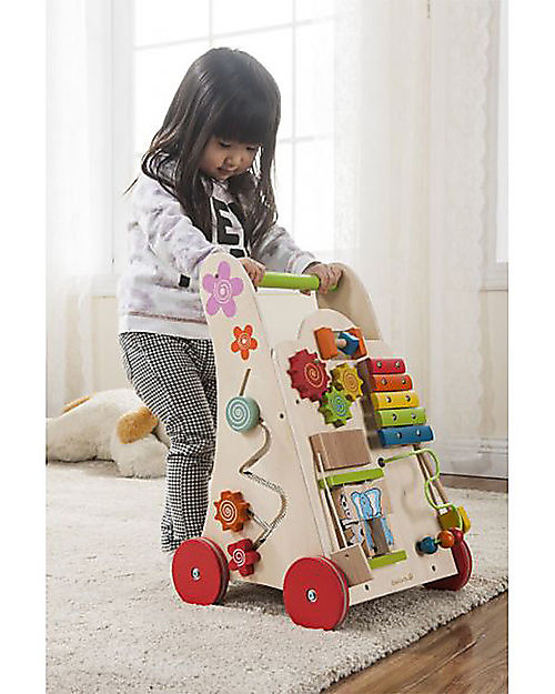 Tryco Carrello Primi Passi in Legno - Varie Attività Interattive unisex  (bambini)