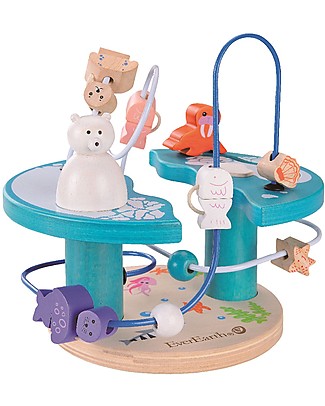 EverEarth Pallottiere Arctic Bead Fun - Legno certificato FSC! Giochi da Tirare e Spingere