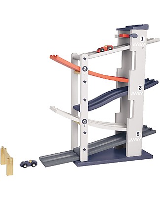 EverEarth Pista per Macchinine a Due Corsie - Legno certificato FSC! Macchine e Trenini in Legno
