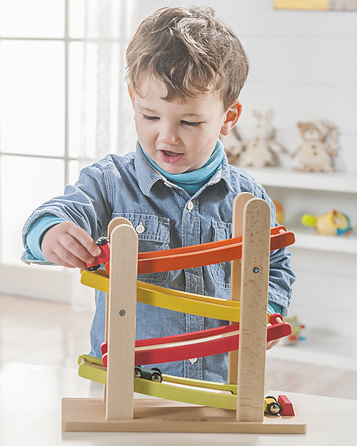 EverEarth Pista per Macchinine - Gioco Motorio - Legno FSC Altissima Qualità! Macchine e Trenini  in Legno