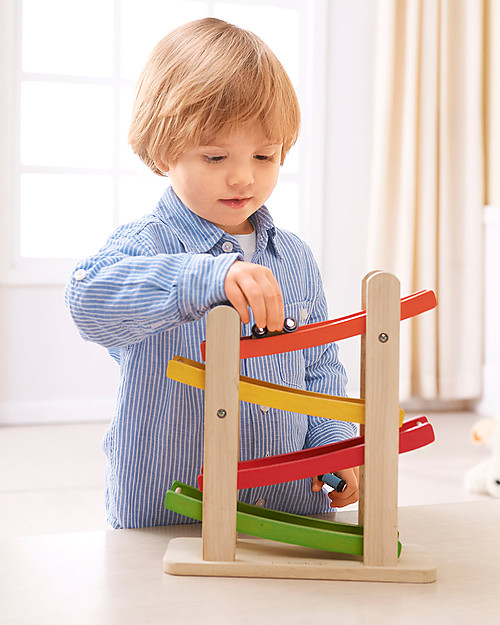 EverEarth Pista per Macchinine - Gioco Motorio - Legno FSC Altissima Qualità! Macchine e Trenini  in Legno