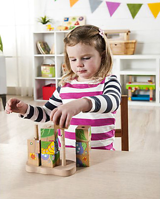 EverEarth Puzzle Blocchi 3D - Farfalla - Legno FSC Altissima Qualità! Giochi Montessoriani