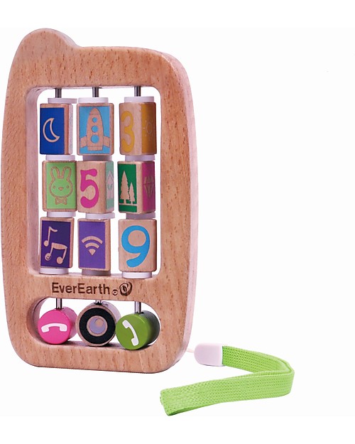 EverEarth Telefono Giocattolo per Bimbi - 100% Legno Certificato Far finta di