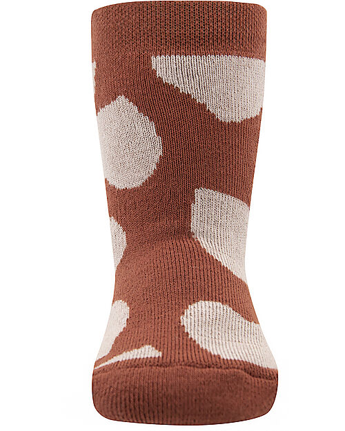 Ewers Calzini Antiscivolo - Cuori - Rosso Mattone - Cotone Bio GOTS Calzini Antiscivolo