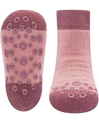 Ewers Calzini Antiscivolo Uni - Rosa Antico - Cotone Bio GOTS Calzini Antiscivolo