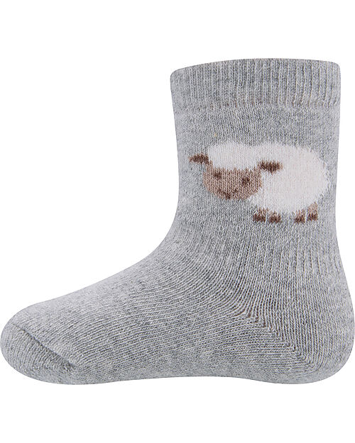 Ewers Calzini per Bambini - Pecore  - Grigio - Cotone Bio GOTS Calzini