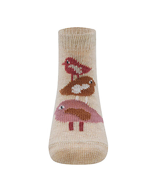 Ewers Calzini per Bambini - Uccellini  - Rosa - Cotone Bio GOTS Calzini