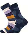 Ewers Set 2 Calzini - Righe/Cuori - Cotone Bio GOTS Calzini