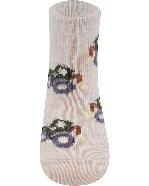 Ewers Set 2 Calzini - Trattore - Beige/Verde - Cotone Bio GOTS Calzini