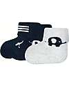 Ewers Set 3 Calzini Baby Elefante - Nero/Bianco - Cotone Bio GOTS Calzini