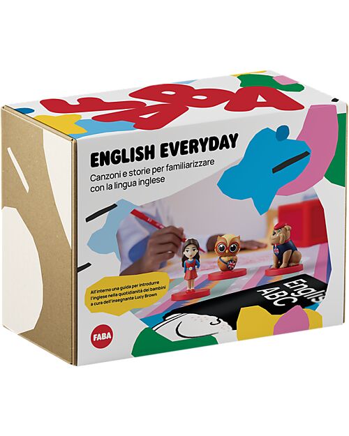 Faba Kit English Everyday - 3 Personaggi Sonori + Guida - per Familiarizzare con la Lingua Inglese Lettori Audio