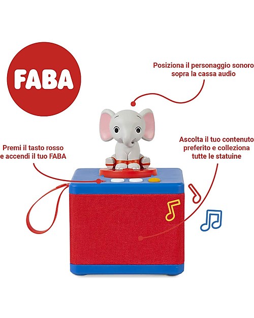 Faba Raccontastorie Faba Starter Set Blu - Include: Cassa Audio Bluetooth + Personaggio Sonoro Lettori Audio