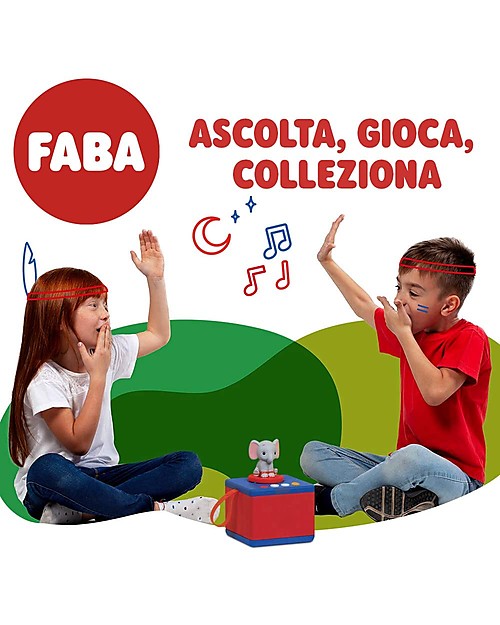 Faba Raccontastorie Faba Starter Set Blu - Include: Cassa Audio Bluetooth + Personaggio Sonoro Lettori Audio