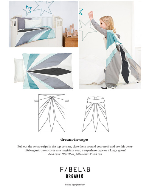 Fabelab Dream-In-Cape Mantello Set Copripiumino per Culla (70x100) + Federa+Borsa - 100% Cotone Bio Set Copripiumino
