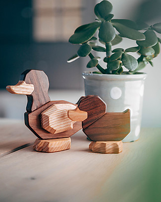 FableWood Anatroccolo 3D Magnetico da 3 Pezzi - Legno Sostenibile Animali in Legno