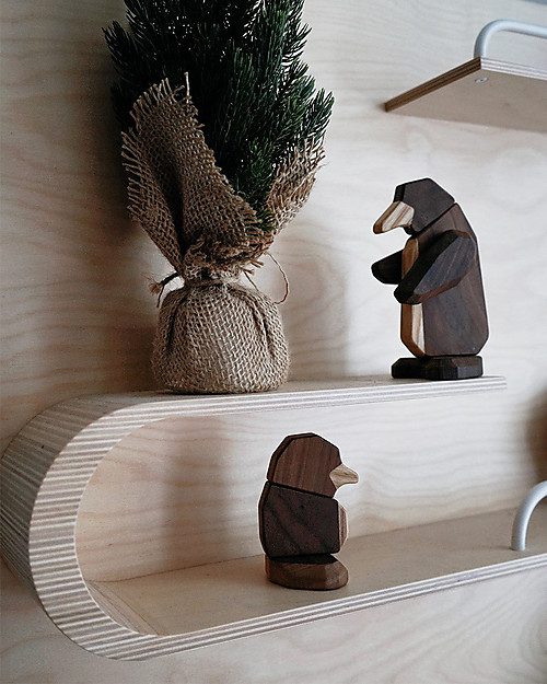 FableWood Baby Pinguino 3D Magnetico da 3 Pezzi - Legno Sostenibile Animali in Legno