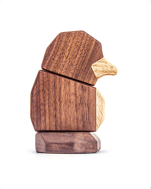 FableWood Baby Pinguino 3D Magnetico da 3 Pezzi - Legno Sostenibile Animali in Legno
