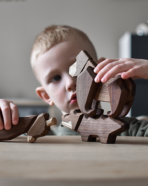 FableWood Gorilla 3D Magnetico da 6 Pezzi - Legno Sostenibile Animali in Legno