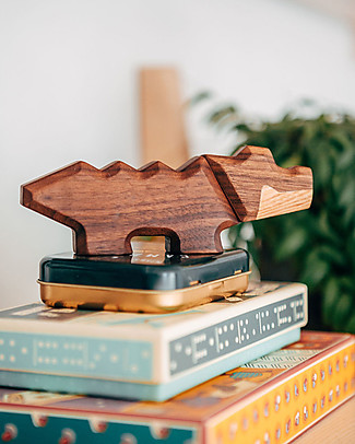 FableWood Mini Coccodrillo 3D Magnetico da 2 Pezzi - Legno Sostenibile Animali in Legno