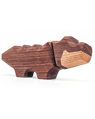 FableWood Mini Coccodrillo 3D Magnetico da 2 Pezzi - Legno Sostenibile Animali in Legno