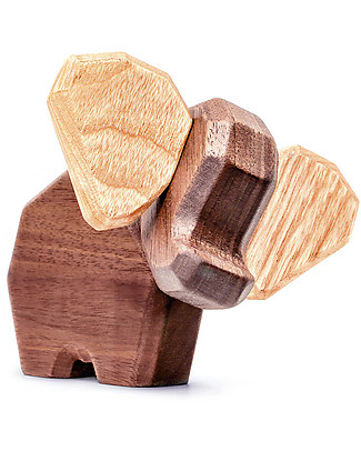 FableWood Mini Elefante 3D Magnetico da 2 Pezzi - Legno Sostenibile Animali in Legno