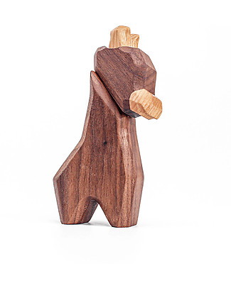 FableWood Mini Giraffa 3D Magnetica da 2 Pezzi - Legno Sostenibile Animali in Legno