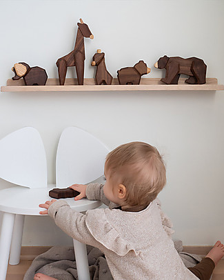 FableWood Mini Orso 3D Magnetico da 2 Pezzi - Legno Sostenibile Animali in Legno