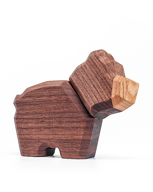 FableWood Mini Orso 3D Magnetico da 2 Pezzi - Legno Sostenibile Animali in Legno